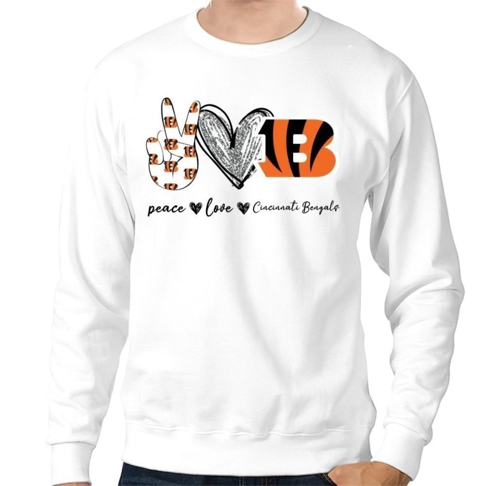 Peace Love Cincinnati Bengals Football sweashirt Fan Gift
